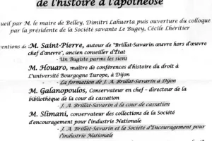 Colloque Jean-Anthelme Brillat-Savarin