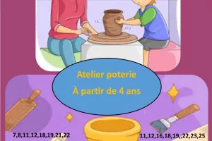 Atelier poterie enfants, en août , au musée de la poterie