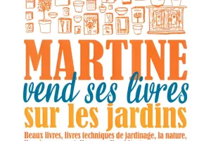 Martine vend ses livres sur les jardins