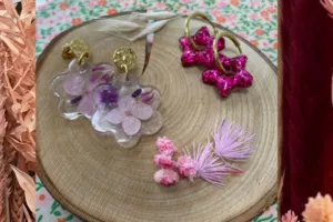 Boucles d'oreilles en résine