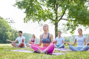Cours de yoga à la ferme