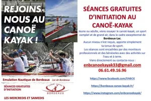 Venez essayer gratuitement le canoë-kayak au club de Bordeaux-Lac