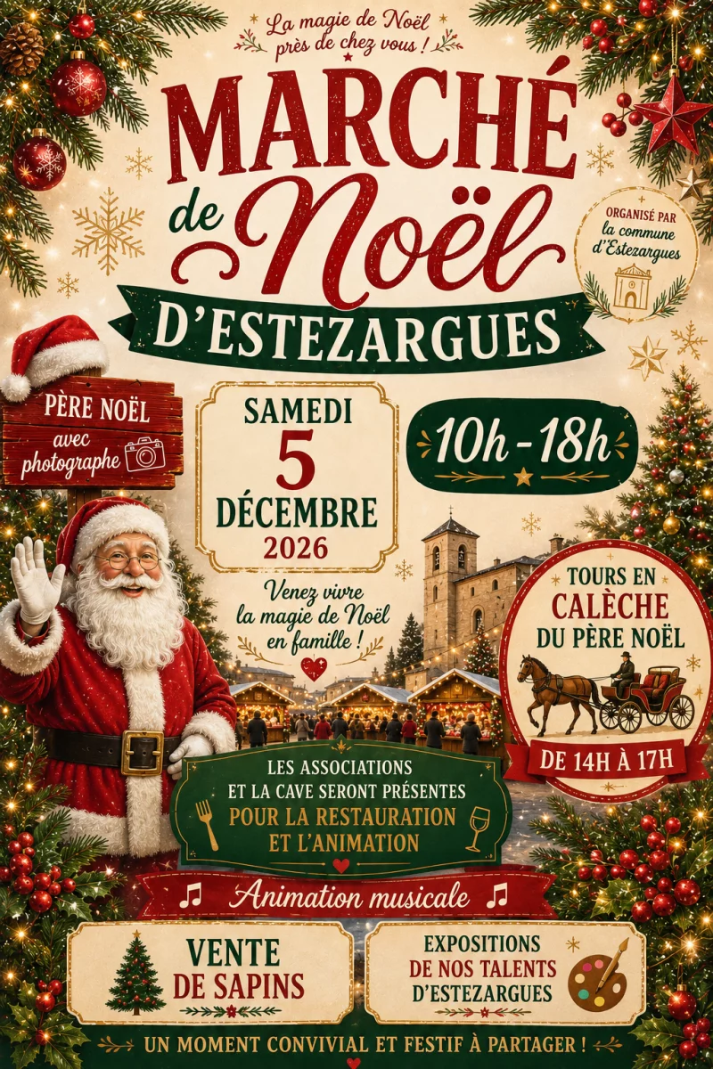 Marché de Noël artisanal et associciatif à Estezargues